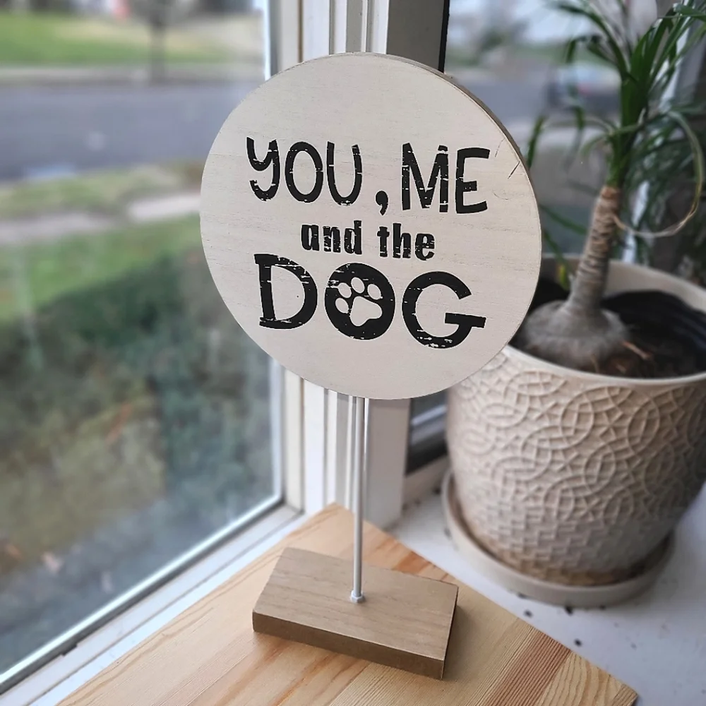 ๐HP๐ NWOT You, Me and the Dog Distressed Novelty Farmhouse Sign - Picture 1 of 4